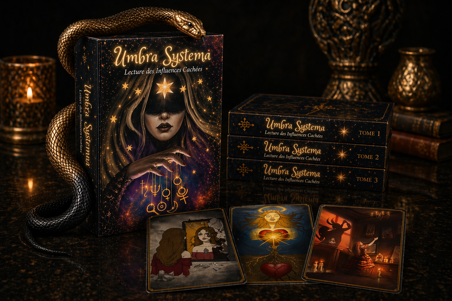 Umbra Systema – coffret systeme de cartes et livres Lecture des Influences Cachées